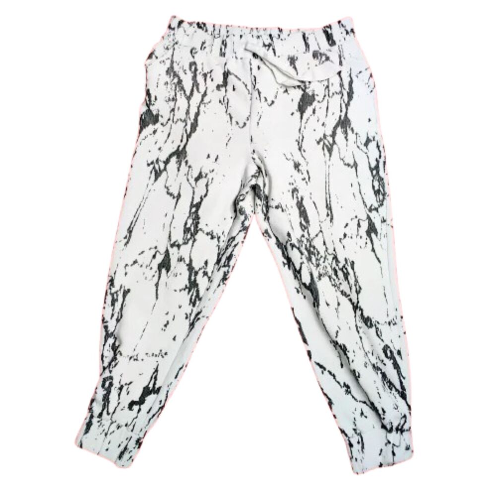 ASOS Women’s Jogger Pants Size 12 US White Black Marble Print Drawstring